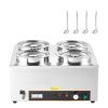 Electric Soup Warmer, Four 6.34QT Stainless Steel Round Pot with 86~185 Fahrenheit Adjustable Temp
