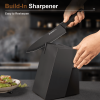 14-Piece Kitchen Knife Set with Built-In Sharpener, German Stainless Steel Blades, Rust-Resistant & Dishwasher Safe, Black