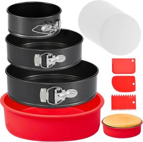 4 7 9 Inch Springform Pan Set of 3, Leakproof Cheesecake Pan with Protector, Nonstick Spring Form Pans for Cheesecake