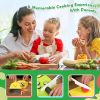 13 Pieces Montessori Kitchen Toys for Toddlers-Kids Cooking Sets Real-Toddler Toys Set for Real Cooking with Plastic Children Safe Knives Crinkle Cutt