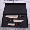 Smoky | Copper Damascus Knife | 3pcs Knife Set | Faneema Cutlery
