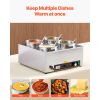 Electric Soup Warmer, Four 6.34QT Stainless Steel Round Pot with 86~185 Fahrenheit Adjustable Temp