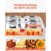 Electric Soup Warmer, Four 6.34QT Stainless Steel Round Pot with 86~185 Fahrenheit Adjustable Temp