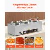 Electric Soup Warmer, Three 6.34QT Stainless Steel Round Pot with 86~185 Fahrenheit Adjustable Temp
