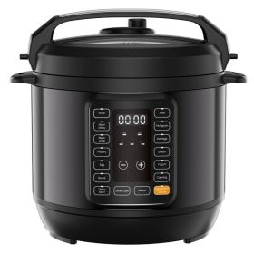 Electric Pressure Cooker, Multi-functional Kitchen Appliance, Instant Heating Multi-functional Cookingware, Stainless Steel Cookingware (Option: Black  6QT)