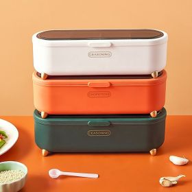 Seasoning Box Combination Set Seasoning Bottle Jar Household Kitchen Supplies Salt Msg Storage Box Sealed One-piece (select: DM026-orange)