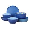Bamboo Melamine 12-Piece Dinnerware Set