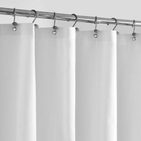 White Waterproof Fabric Shower Curtain Liner 72 X 72 Inch Durable Bathroom Shower Curtain With Easy-Hang Design (Option: White)